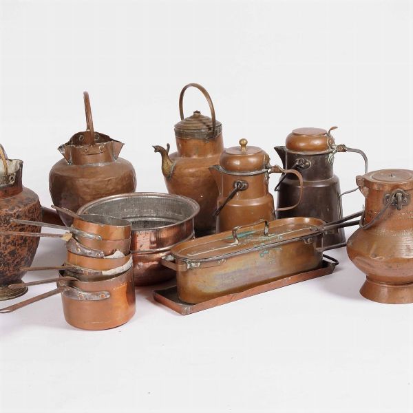 Lotto di oggetti in rame  - Asta Antiquariato - Associazione Nazionale - Case d'Asta italiane