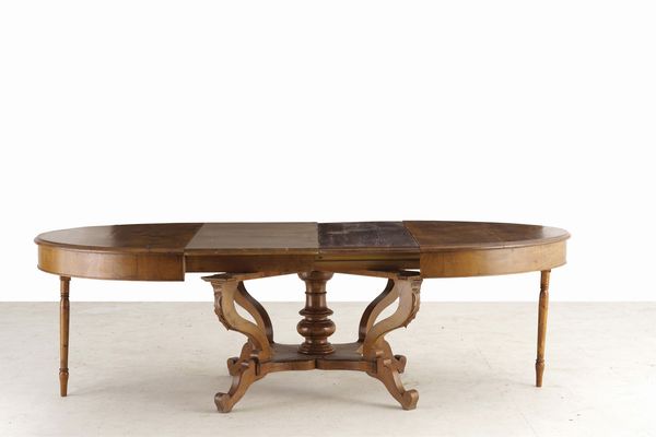 Tavolo allungabile a cestello. XIX-XX secolo  - Asta Antiquariato - Associazione Nazionale - Case d'Asta italiane