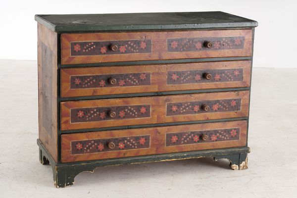 Cassettone in legno dipinto. Tirolo XIX secolo  - Asta Antiquariato - Associazione Nazionale - Case d'Asta italiane