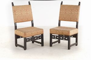 Coppia di seggioloni in legno intagliato  - Asta Antiquariato - Associazione Nazionale - Case d'Asta italiane