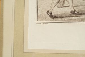 Coppia di stampe in cornice dorata raffiguranti stemmi e medaglie e coppia di stampe francesi  - Asta Antiquariato - Associazione Nazionale - Case d'Asta italiane