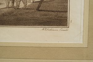 Coppia di stampe in cornice dorata raffiguranti stemmi e medaglie e coppia di stampe francesi  - Asta Antiquariato - Associazione Nazionale - Case d'Asta italiane