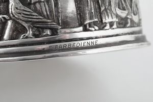 Campanello in metallo argentato firmato F. Barbedienne  - Asta Antiquariato - Associazione Nazionale - Case d'Asta italiane