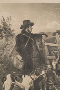 Stampa in cornice raffigurante cacciatore  - Asta Antiquariato - Associazione Nazionale - Case d'Asta italiane