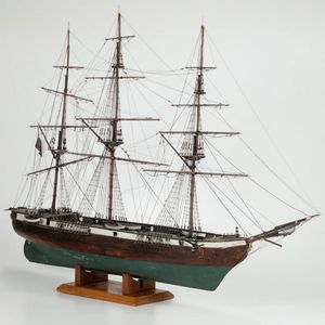 Modello di veliero a tre alberi. Fine XIX secolo  - Asta Antiquariato - Associazione Nazionale - Case d'Asta italiane