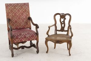 Lotto composto da quattro poltrone diverse. XVIII-XIX secolo  - Asta Antiquariato - Associazione Nazionale - Case d'Asta italiane