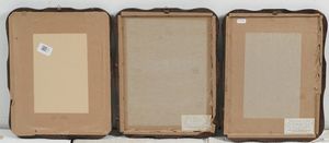 Tre riproduzioni di fiori in cornice sagomata  - Asta Antiquariato - Associazione Nazionale - Case d'Asta italiane