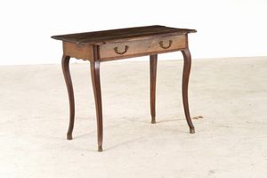 Tavolo da muro in legno con cassetto nella fascia, XVIII secolo  - Asta Antiquariato - Associazione Nazionale - Case d'Asta italiane