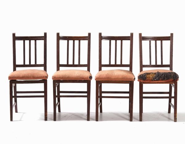 Ernesto Basile : Quattro sedie  - Asta Antiquariato del XX secolo - Associazione Nazionale - Case d'Asta italiane