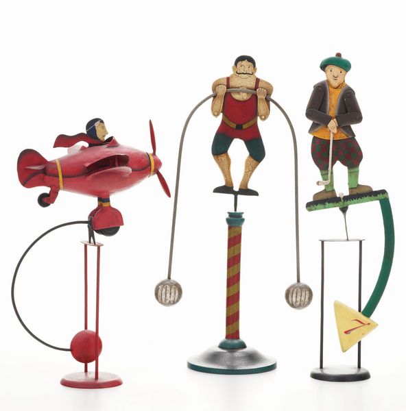 Lotto di tre giocattoli in latta e legno  - Asta Antiquariato del XX secolo - Associazione Nazionale - Case d'Asta italiane