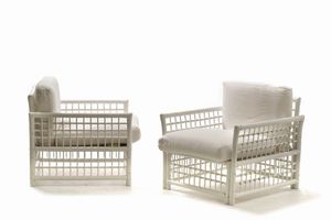 VIVAI DEL SUD : Due poltrone e un tavolo basso  - Asta Antiquariato del XX secolo - Associazione Nazionale - Case d'Asta italiane