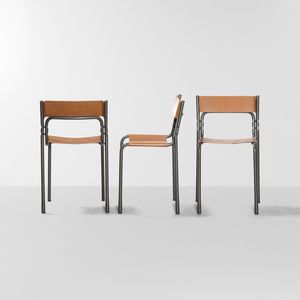 ACHILLE E PIERGIACOMO CASTIGLIONI - Tre sedie modello T12