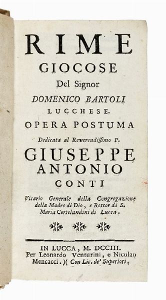 NICCOL GRANUCCI : La piacevol notte, et lieto giorno, opera morale...  - Asta Libri, Autografi e Manoscritti - Associazione Nazionale - Case d'Asta italiane