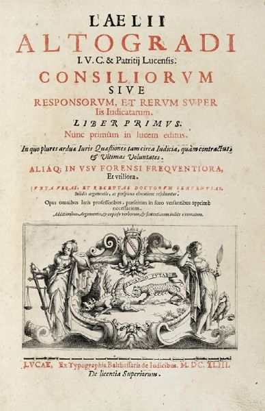 Lotto di 4 opere di giurisprudenza, di cui 3 dedicate a Lucca.  - Asta Libri, Autografi e Manoscritti - Associazione Nazionale - Case d'Asta italiane