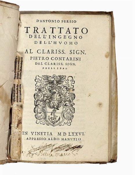 Lotto di 3 cinquecentine di filosofia e politica.  - Asta Libri, Autografi e Manoscritti - Associazione Nazionale - Case d'Asta italiane