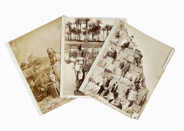 Raccolta di 30 albumine che ritraggono alcuni luoghi dell'Egitto, Genova, la Liguria e il molo mediceo di Livorno.  - Asta Libri, Autografi e Manoscritti - Associazione Nazionale - Case d'Asta italiane
