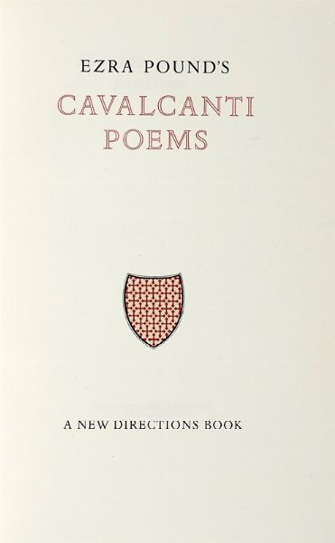 Ezra Pound : Cavalcanti Poems.  - Asta Libri, Autografi e Manoscritti - Associazione Nazionale - Case d'Asta italiane