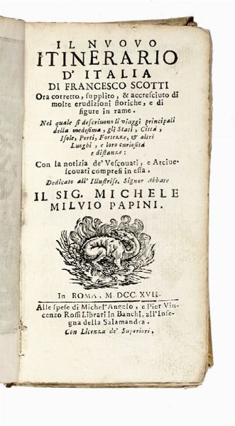 FRANCISCUS SCHOTTUS : Il nuovo itinerario d'Italia...  - Asta Libri, Autografi e Manoscritti - Associazione Nazionale - Case d'Asta italiane