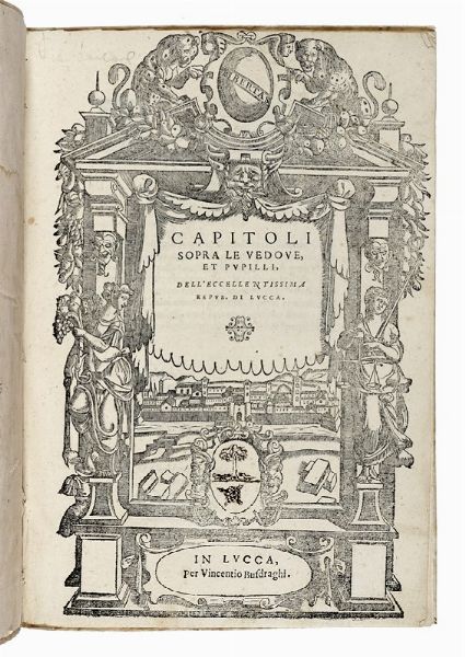 Lotto di 2 opere di diritto lucchese stampate dal Busdraghi.  - Asta Libri, Autografi e Manoscritti - Associazione Nazionale - Case d'Asta italiane