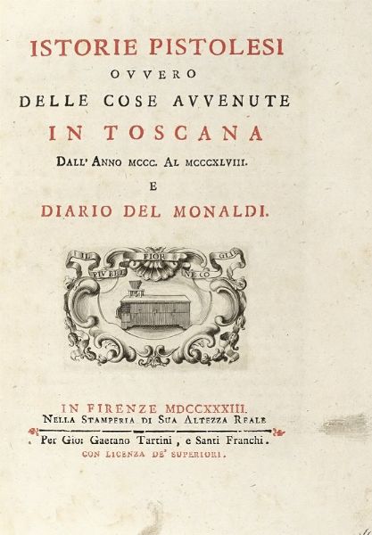 Grande lotto di interessanti opere sulla storia locale di Firenze e della Toscana tra il XVII e il XX secolo.  - Asta Libri, Autografi e Manoscritti - Associazione Nazionale - Case d'Asta italiane