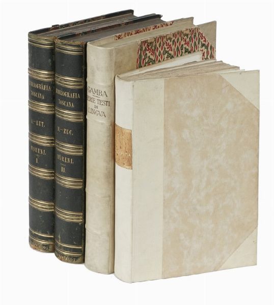 Lotto di bibliografie ottocentesche dedicate ai libri italiani, toscani e alla storia del libro.  - Asta Libri, Autografi e Manoscritti - Associazione Nazionale - Case d'Asta italiane