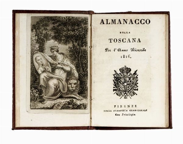 Lotto di 2 graziosi almanacchi Toscani d'inizio Ottocento.  - Asta Libri, Autografi e Manoscritti - Associazione Nazionale - Case d'Asta italiane