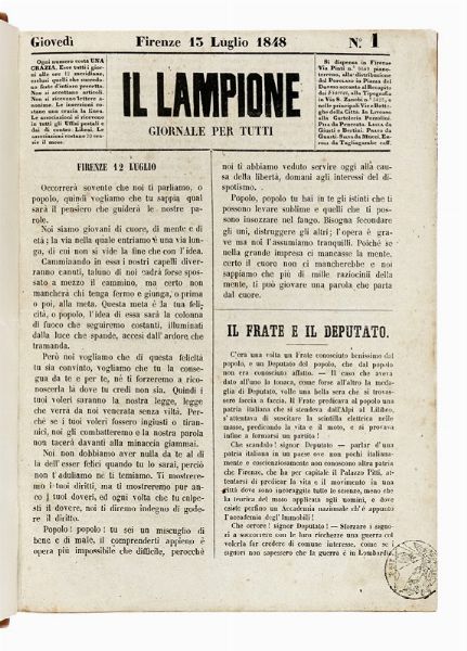 Il lampione: giornale per tutti.  - Asta Libri, Autografi e Manoscritti - Associazione Nazionale - Case d'Asta italiane