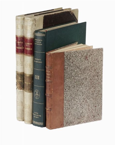 Lotto di 3 bibliografie, di cui una sulle filigrane fabrianesi e due dedicate ai libri tedeschi.  - Asta Libri, Autografi e Manoscritti - Associazione Nazionale - Case d'Asta italiane