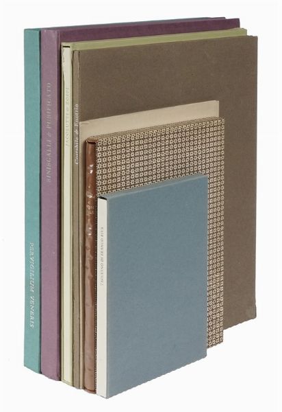 Lotto di 7 edizioni Franco Riva, in legatura editoriale, con le incisioni originali di Enrico Della Torre, Moreno Zoppi, Pugliese Enotrio e altri.  - Asta Libri, Autografi e Manoscritti - Associazione Nazionale - Case d'Asta italiane