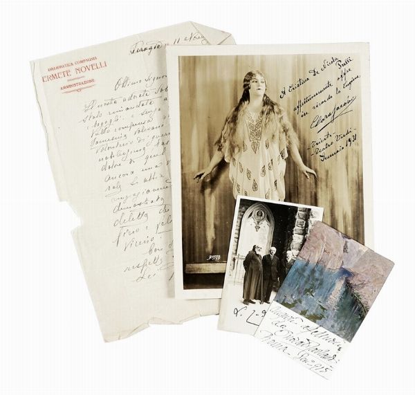 Raccolta di 18 lettere, biglietti, cartoline autografe e fotografie.  - Asta Libri, Autografi e Manoscritti - Associazione Nazionale - Case d'Asta italiane