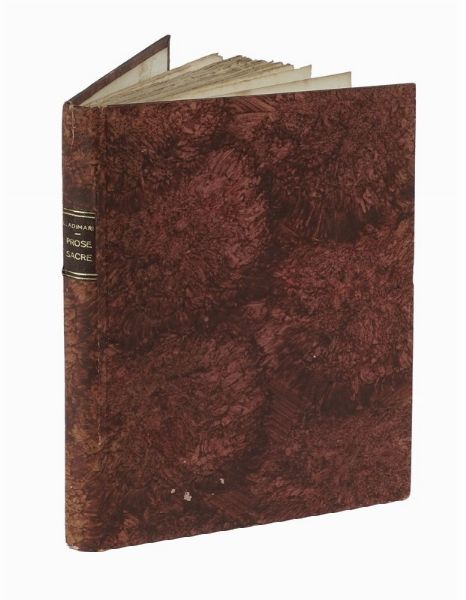 LODOVICO ADIMARI : Prose sacre contenenti il Compendio della vita di S. Maria Maddalena de' Pazzi, e la Relazione delle feste fatte in Firenze per la sua canonizazione [sic]...  - Asta Libri, Autografi e Manoscritti - Associazione Nazionale - Case d'Asta italiane