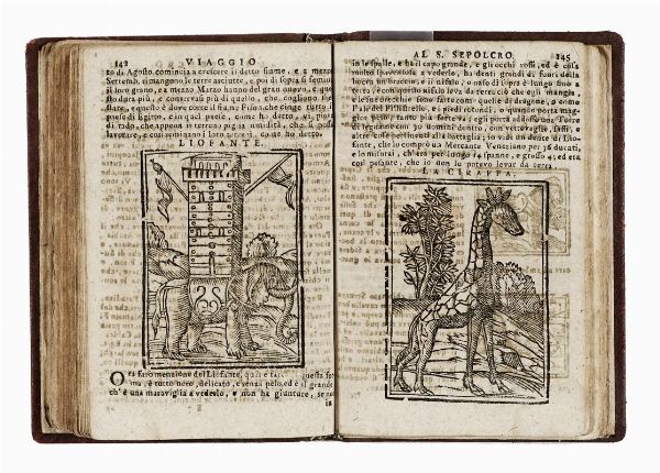 NO BIANCO : Viaggio da Venezia al S. Sepolcro e al Monte Sinai col disegno delle Citta, Castelli, Ville, Chiese, Monasterj, Isole, Porti, e Fiumi, che fin la si ritrovano...  - Asta Libri, Autografi e Manoscritti - Associazione Nazionale - Case d'Asta italiane