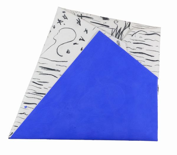 CESARE BERLINGERI : Carbone su tela piegata oltremare  - Asta Asta di Arte Moderna e Contemporanea - Associazione Nazionale - Case d'Asta italiane