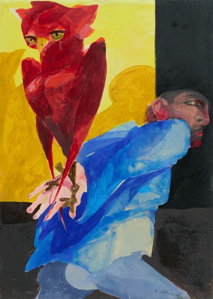 Ennio Calabria : Uomo con pappagallo  - Asta Asta di Arte Moderna e Contemporanea - Associazione Nazionale - Case d'Asta italiane