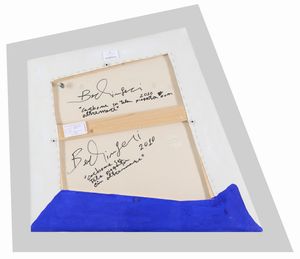 CESARE BERLINGERI : Carbone su tela piegata oltremare  - Asta Asta di Arte Moderna e Contemporanea - Associazione Nazionale - Case d'Asta italiane