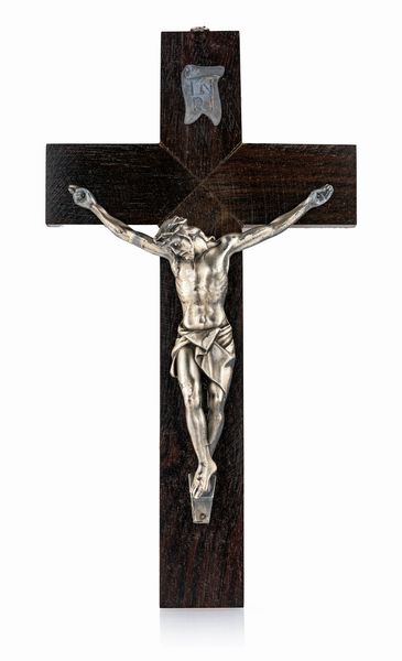 Crocifisso in legno e metallo argentato  - Asta ASTA A TEMPO - Antiquariato, Dipinti, Oggetti d'Arte e Pastori da Presepe Napoletani - Associazione Nazionale - Case d'Asta italiane