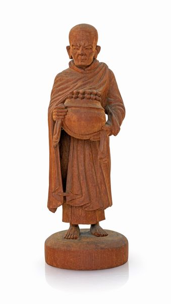 Scultura in legno raffigurante un monaco, Thailandia (?)  - Asta ASTA A TEMPO - Antiquariato, Dipinti, Oggetti d'Arte e Pastori da Presepe Napoletani - Associazione Nazionale - Case d'Asta italiane