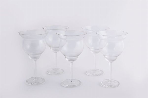 Nove calici in vetro  - Asta ASTA A TEMPO - Antiquariato, Dipinti, Oggetti d'Arte e Pastori da Presepe Napoletani - Associazione Nazionale - Case d'Asta italiane