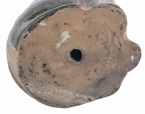 Grande figura di gatto seduto in ceramica di Tonala, arte popolare messicana  - Asta ASTA A TEMPO - Antiquariato, Dipinti, Oggetti d'Arte e Pastori da Presepe Napoletani - Associazione Nazionale - Case d'Asta italiane