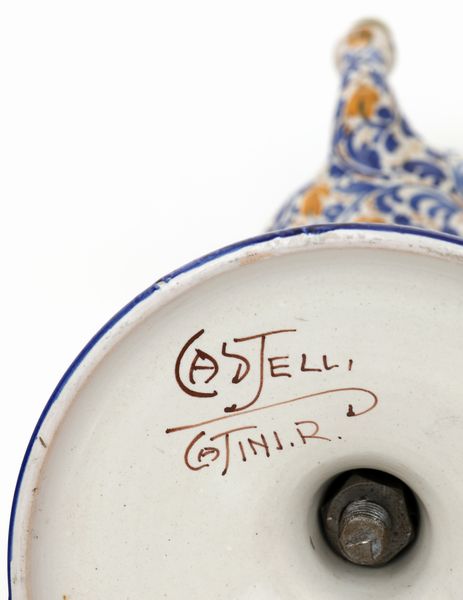 Lucerna a tre beccucci in ceramica blu  - Asta ASTA A TEMPO - Antiquariato, Dipinti, Oggetti d'Arte e Pastori da Presepe Napoletani - Associazione Nazionale - Case d'Asta italiane