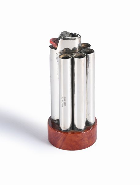 Accendino da tavolo in metallo con portasigarette  - Asta ASTA A TEMPO - Antiquariato, Dipinti, Oggetti d'Arte e Pastori da Presepe Napoletani - Associazione Nazionale - Case d'Asta italiane