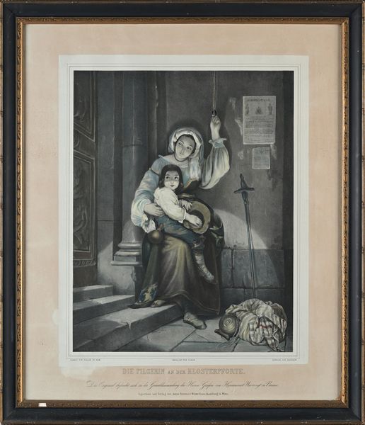 Pellegrini alla porta del monastero  - Asta ASTA A TEMPO - Antiquariato, Dipinti, Oggetti d'Arte e Pastori da Presepe Napoletani - Associazione Nazionale - Case d'Asta italiane