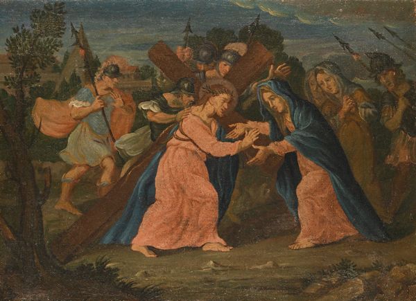 Scuola romana del XVIII secolo : Via Crucis  - Asta ASTA A TEMPO - Antiquariato, Dipinti, Oggetti d'Arte e Pastori da Presepe Napoletani - Associazione Nazionale - Case d'Asta italiane