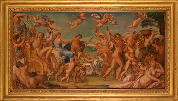 SCUOLA ROMANA DEL XIX SECOLO : Trionfo di Bacco e Arianna Copia da Annibale Carracci  - Asta ASTA A TEMPO - Antiquariato, Dipinti, Oggetti d'Arte e Pastori da Presepe Napoletani - Associazione Nazionale - Case d'Asta italiane