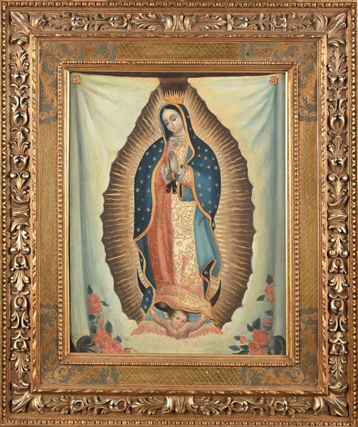 PITTORE DEL XIX SECOLO : Vergine Maria di Guadalupe Copia  - Asta ASTA A TEMPO - Antiquariato, Dipinti, Oggetti d'Arte e Pastori da Presepe Napoletani - Associazione Nazionale - Case d'Asta italiane