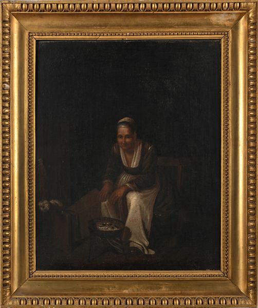 PITTORE DEL XVIII SECOLO : Interno popolana con braciere  - Asta ASTA A TEMPO - Antiquariato, Dipinti, Oggetti d'Arte e Pastori da Presepe Napoletani - Associazione Nazionale - Case d'Asta italiane