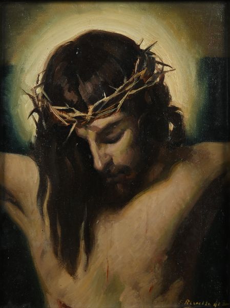 Volto di Cristo entro cornice in cuoio  - Asta ASTA A TEMPO - Antiquariato, Dipinti, Oggetti d'Arte e Pastori da Presepe Napoletani - Associazione Nazionale - Case d'Asta italiane