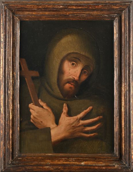 Scuola italiana del XVIII secolo : San Francesco penitente  - Asta ASTA A TEMPO - Antiquariato, Dipinti, Oggetti d'Arte e Pastori da Presepe Napoletani - Associazione Nazionale - Case d'Asta italiane