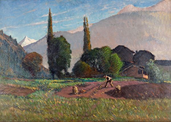 Metello Merlo : Raccolta Delle Patate, Courmayeur  - Asta ASTA A TEMPO - Antiquariato, Dipinti, Oggetti d'Arte e Pastori da Presepe Napoletani - Associazione Nazionale - Case d'Asta italiane