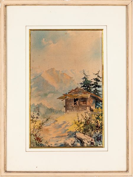 Guido Petrini : Paesaggio alpino con baita  - Asta ASTA A TEMPO - Antiquariato, Dipinti, Oggetti d'Arte e Pastori da Presepe Napoletani - Associazione Nazionale - Case d'Asta italiane